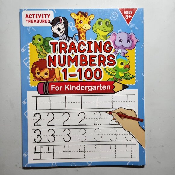Tracing Numbers 1-100 For Kindergarten Workbook Activity Book Paperback Practice - Picture 11 of 12